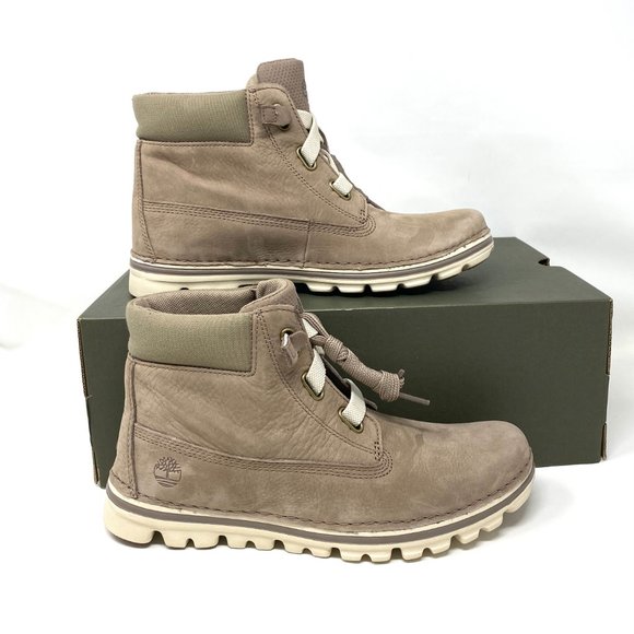 Timbeland Logo WOMEN Size TB 0A2J9W 929 BROOKTON 6 IN BOOT Taupe Nubuck Leather - Picture 5 of 8